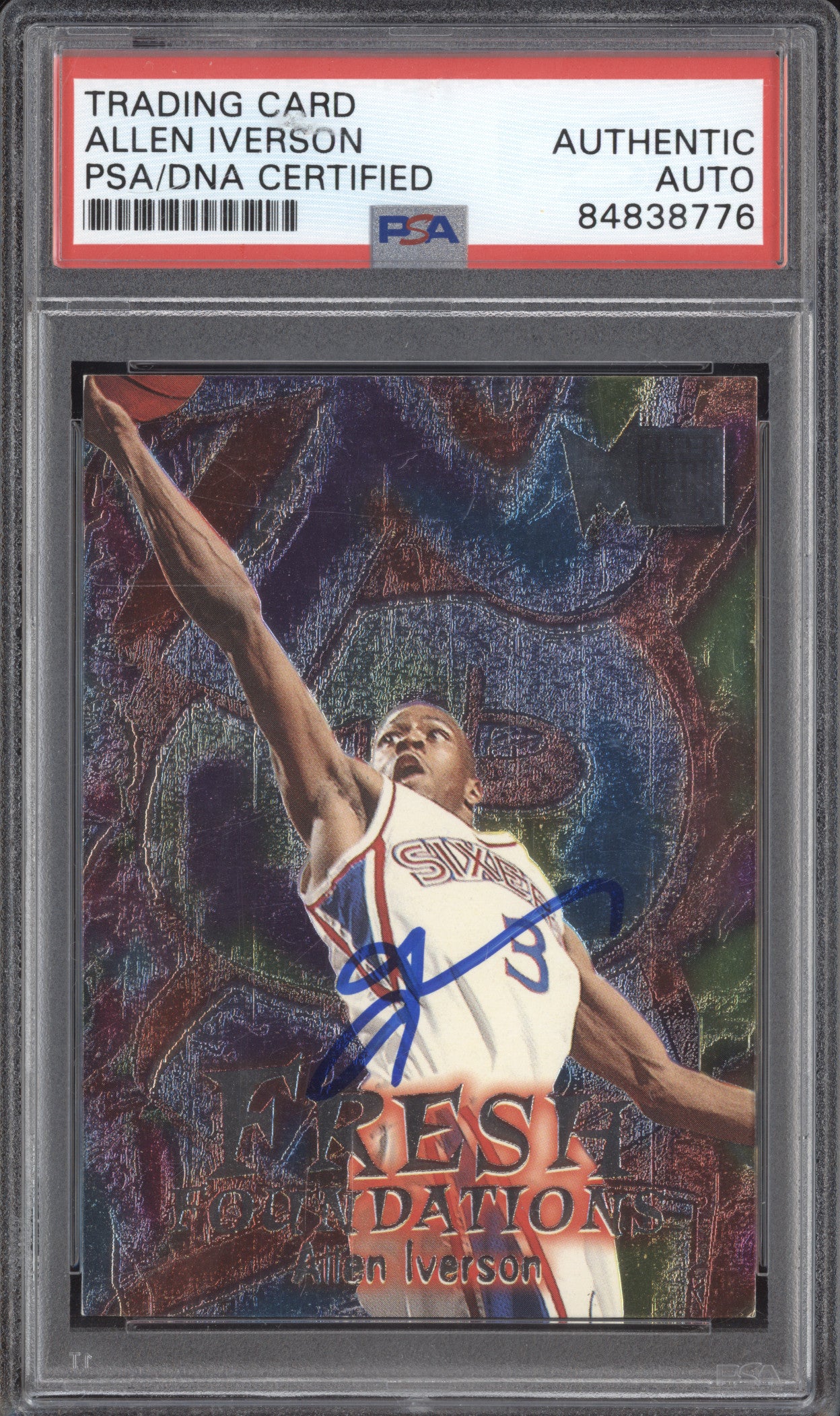 Allen Iverson 1996-97 Fleer Metal Fresh On-Card Auto PSA RC/Authentic