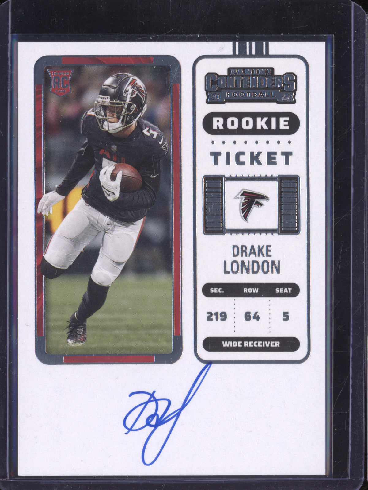Drake London 2022 Panini Contenders 115 Rookie Ticket Auto RC