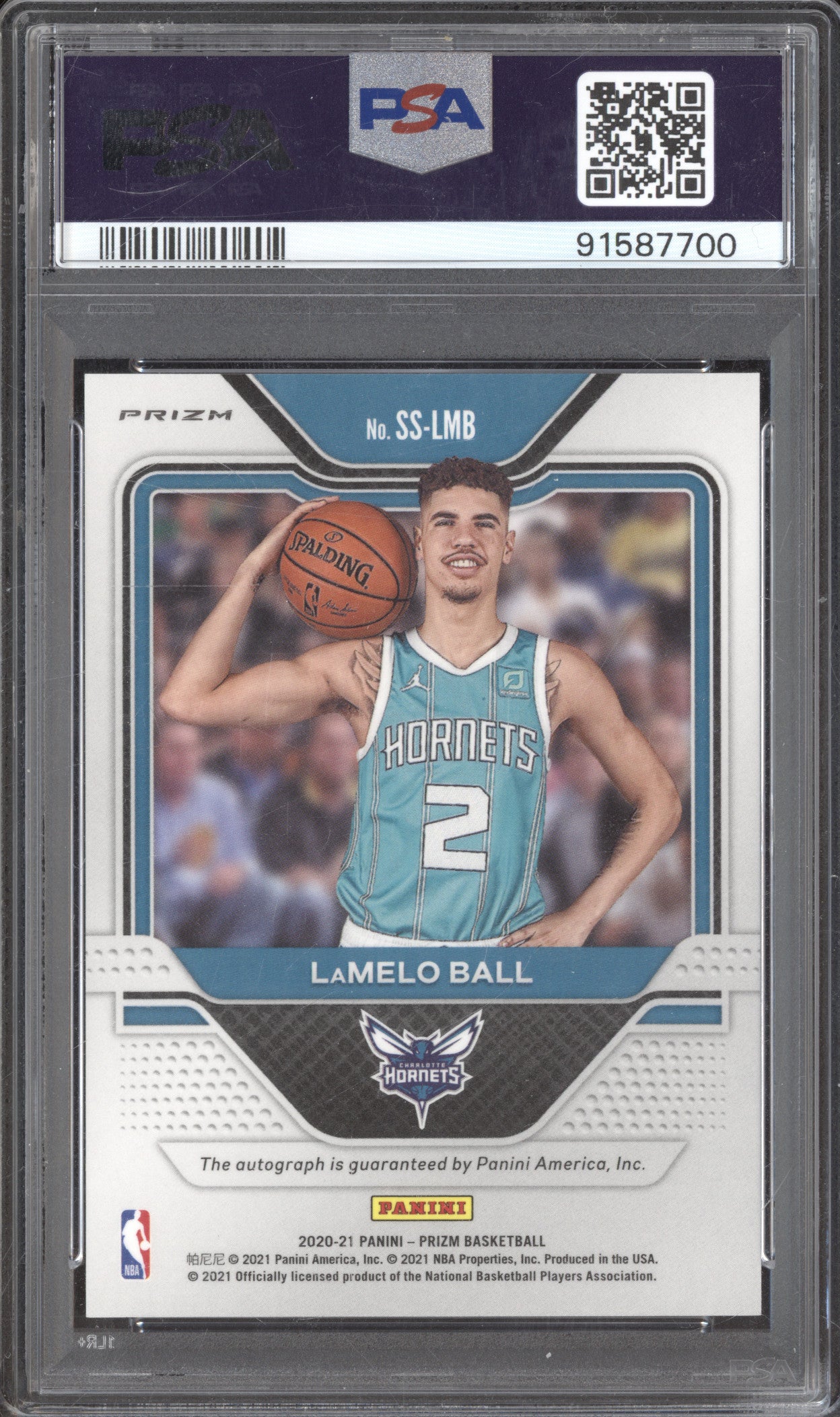 2020 Panini Prizm #SSLMB LaMelo Ball Sensational Signatures Choice RC PSA 10