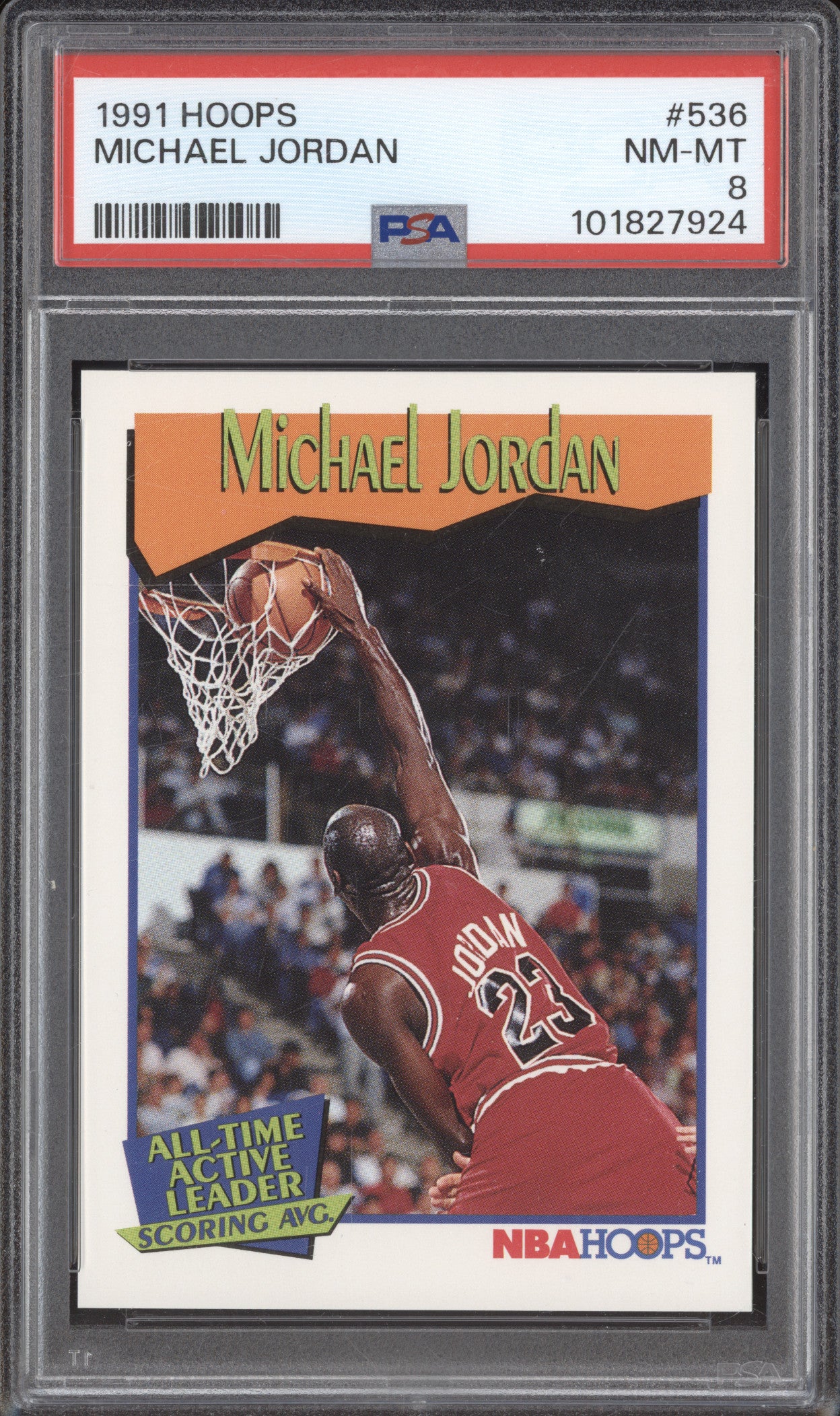 1991 Hoops 536 Michael Jordan PSA 8