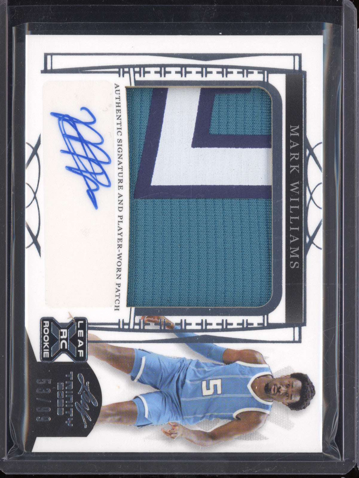 Mark Williams 2023 Leaf Trinity PA-MW1 Patch Autograph Silver RC 53/99