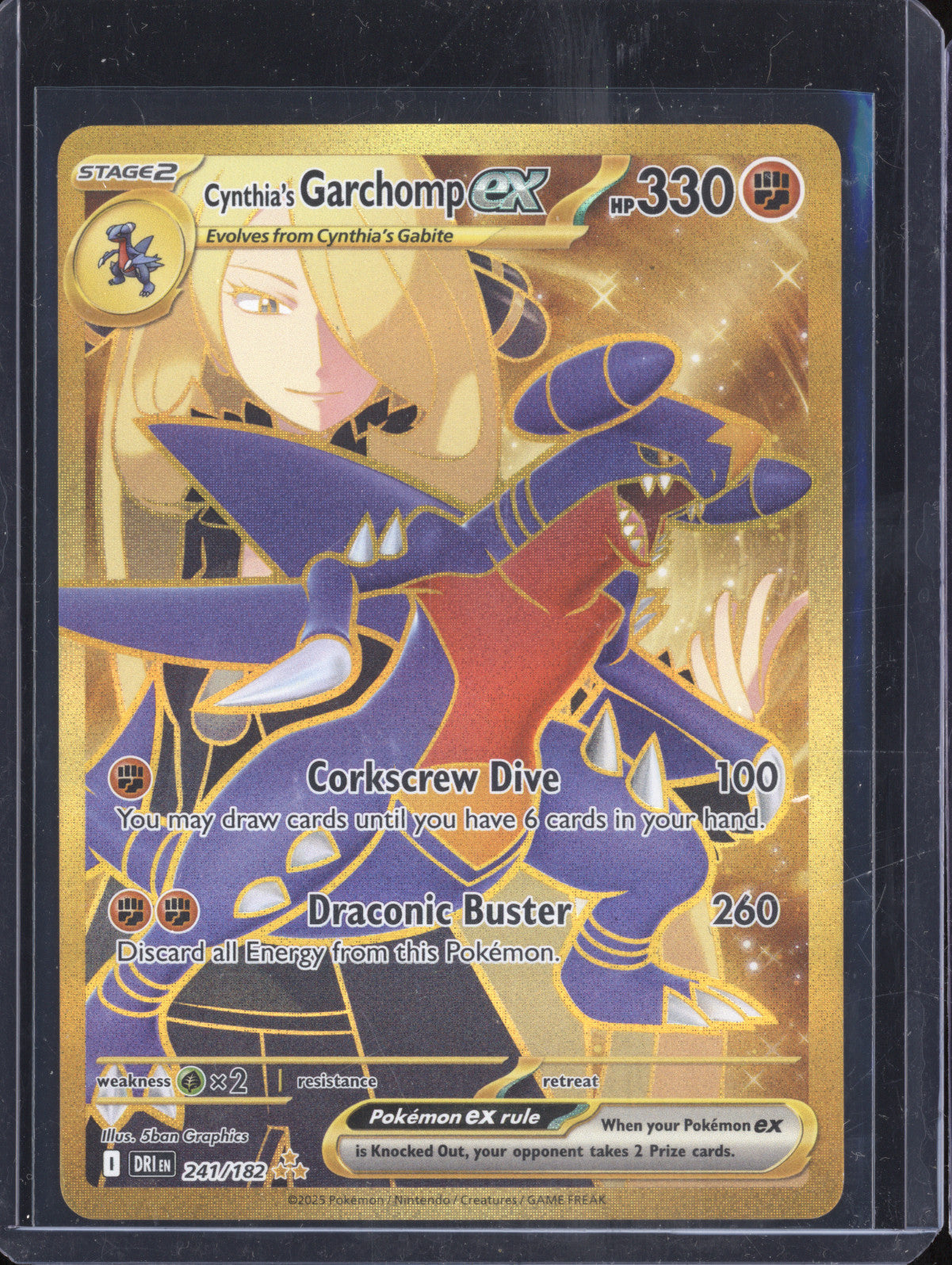 Cynthia's Garchomp ex 2025 Pokemon Destined Rivals 241/182 Hyper Rare