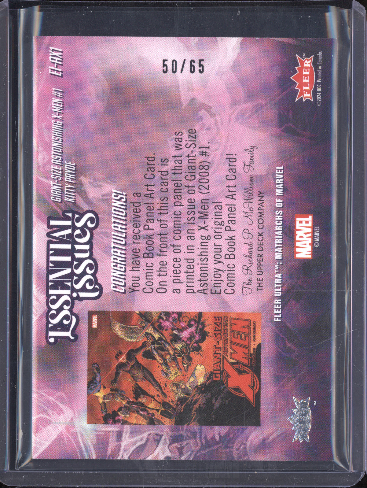 Kitty Pryde 2024 Fleer Matriarchs of Marvel EI-AX1 Essential Issues 50/65