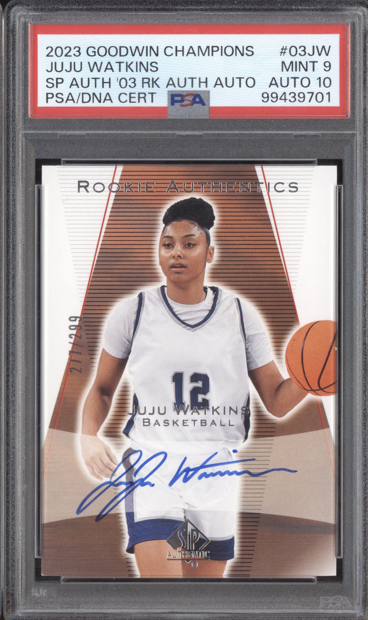 Juju Watkins 2023 Upper Deck Goodwin Champions 03 Rookie Auto RC /299 PSA 9/10