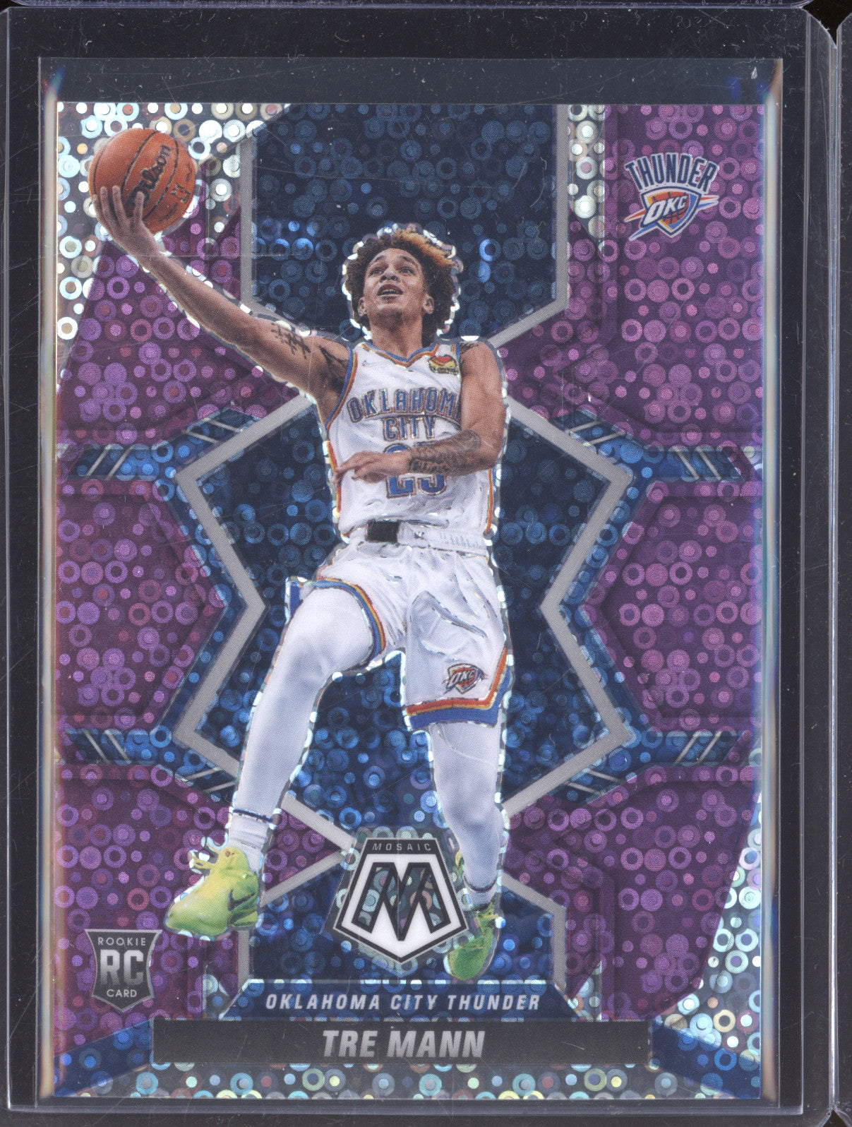 Tre Mann 2021-22 Panini Mosaic 212 Purple Disco RC 49/50