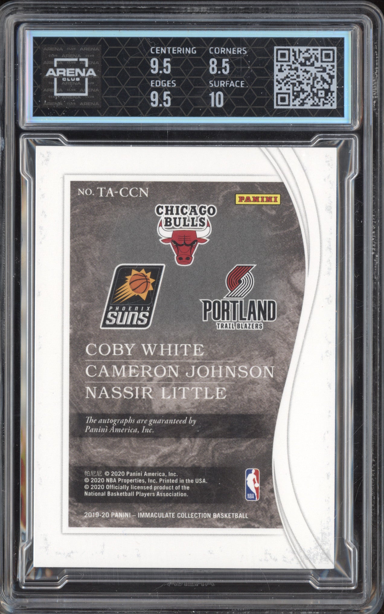 Coby White Johnson Little 2019 Panini Immaculate Triple Auto RC Arena Club 9/10