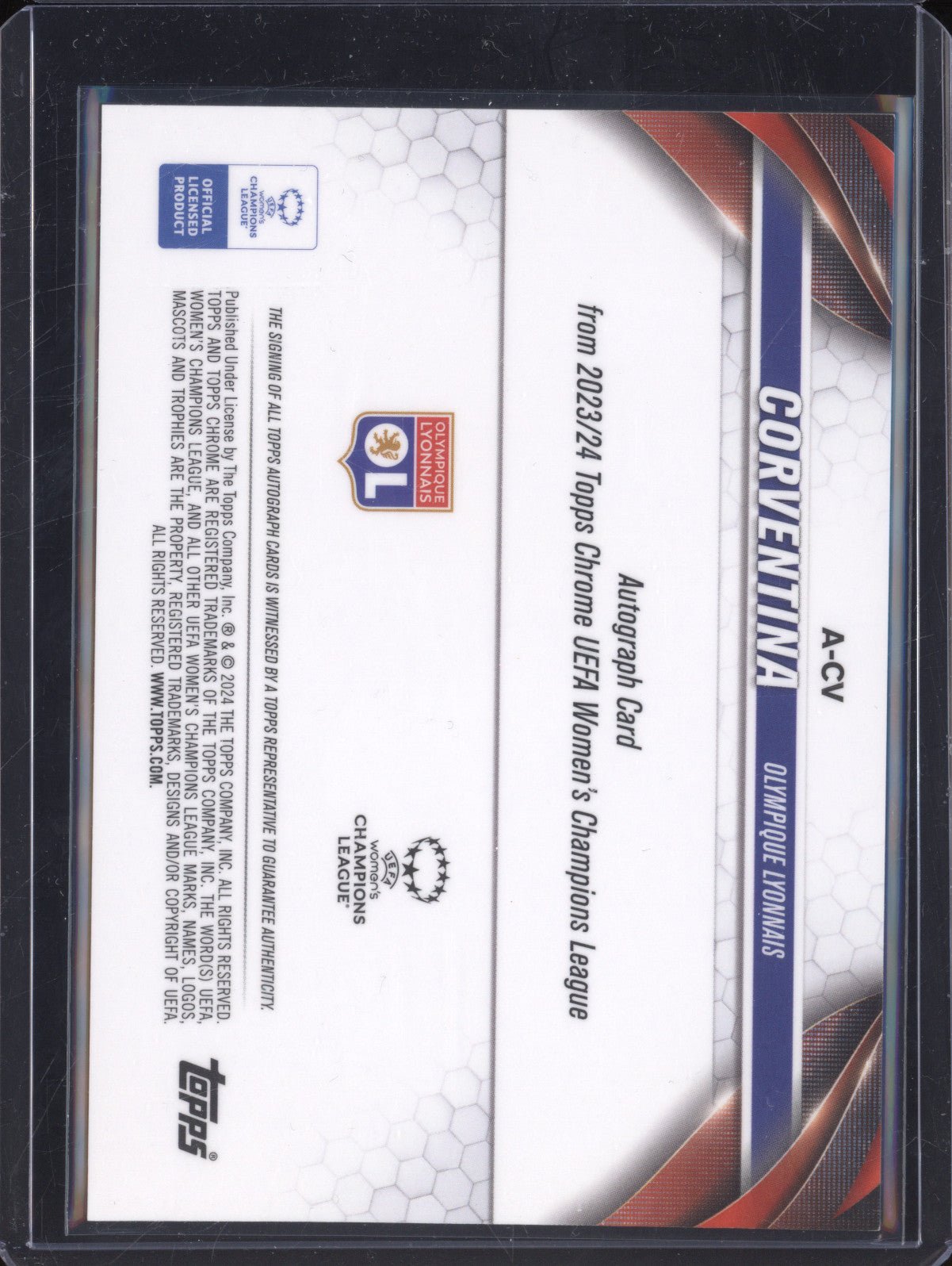 Corventina 2023-24 Topps Chrome A-CV Pink Geometric Refractor Auto RC 51/199