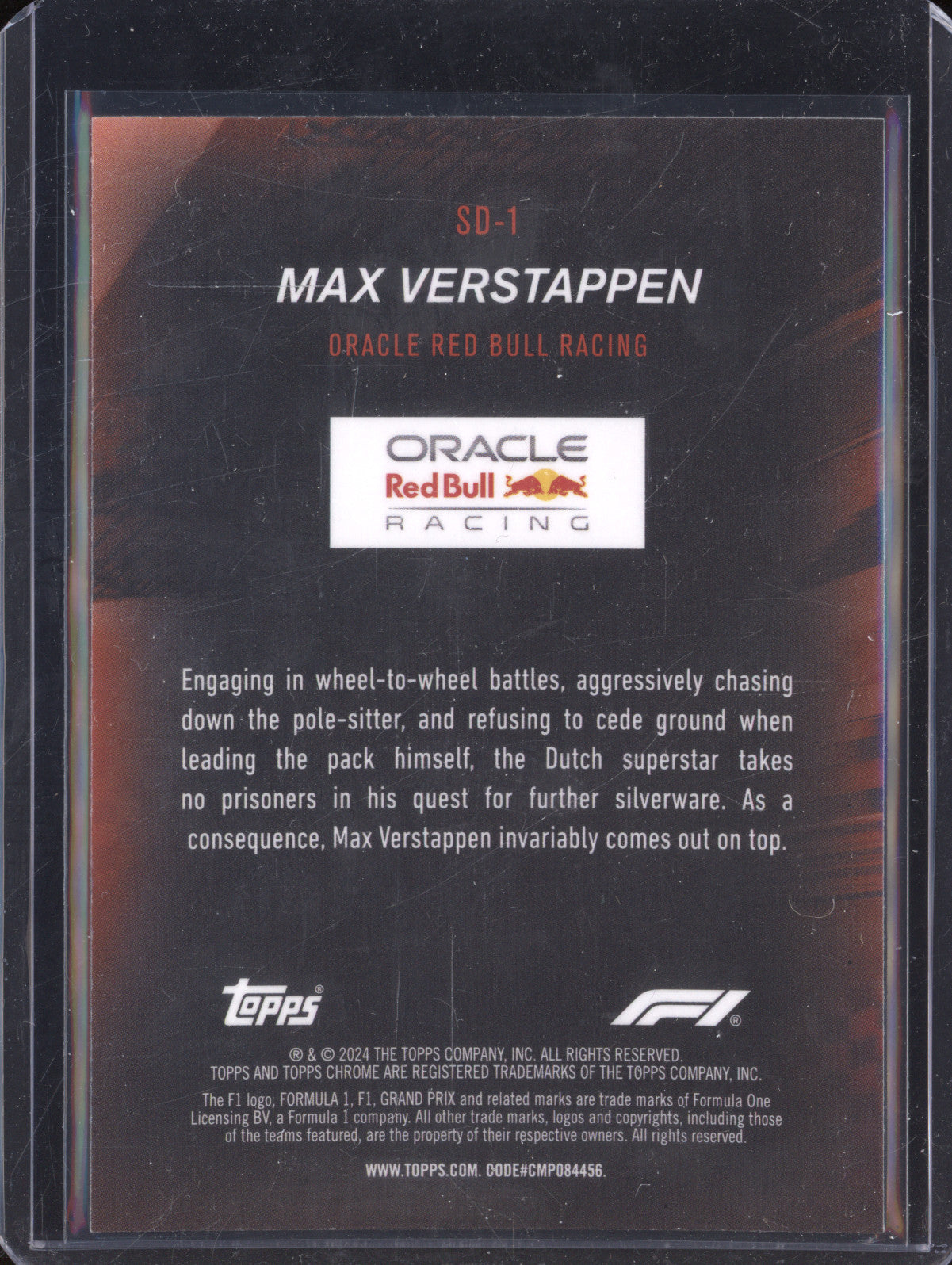 Max Verstappen 2024 Topps Chrome F1 SD-1 Speed Demons Green 51/99