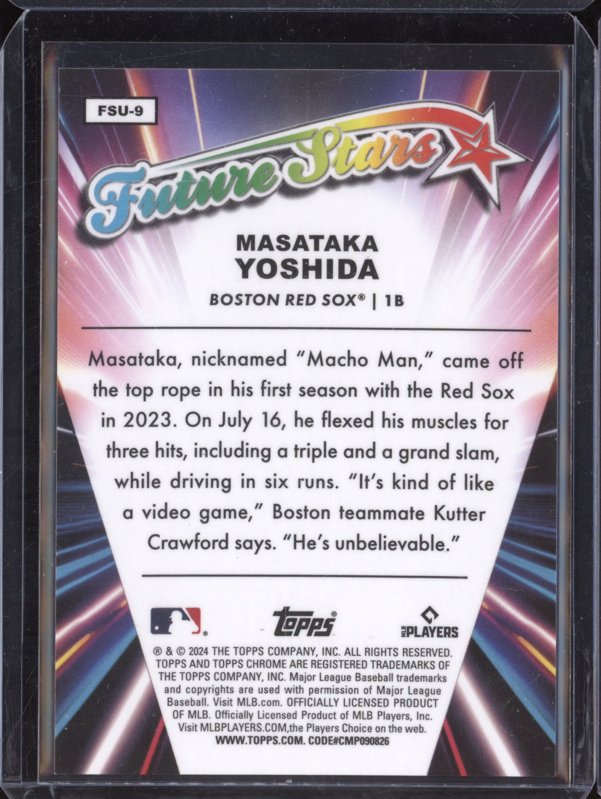 Masataka Yoshida 2024 Topps Chrome Update FSU-9 Future Stars Orange 8/25