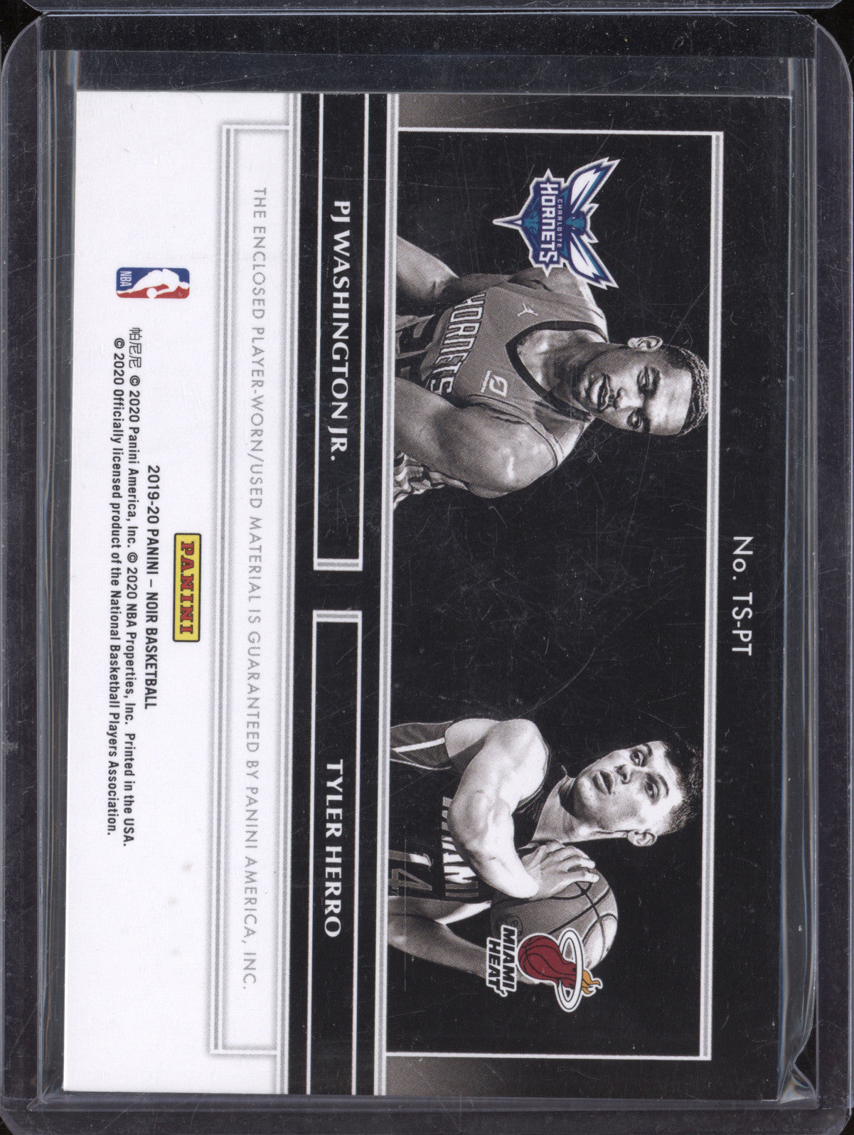 Washington Jr Herro 2019-20 Panini Noir TS-PT Two Shot Rookie Jerseys RC 74/99