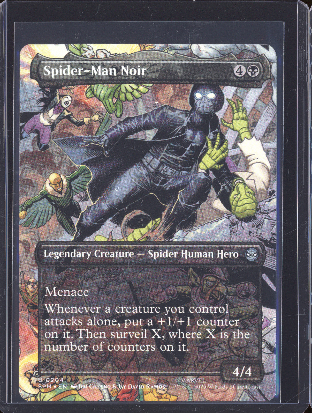 2025 Magic The Gathering Marvel Spider-Man U 204 Spider-Man Noir Foil Borderless