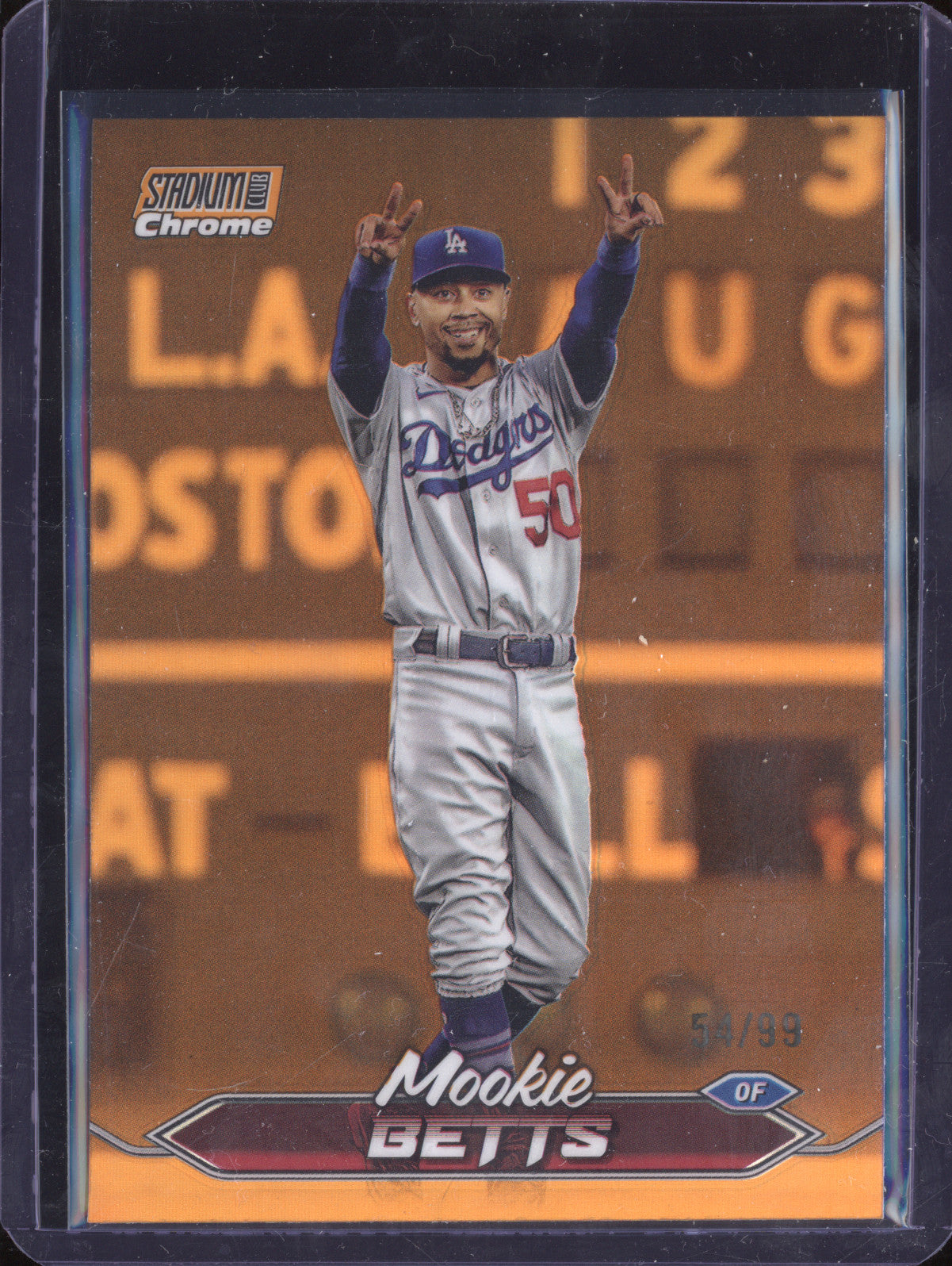 Mookie Betts 2024 Topps Stadium Club 167 Orange Refractor 54/99