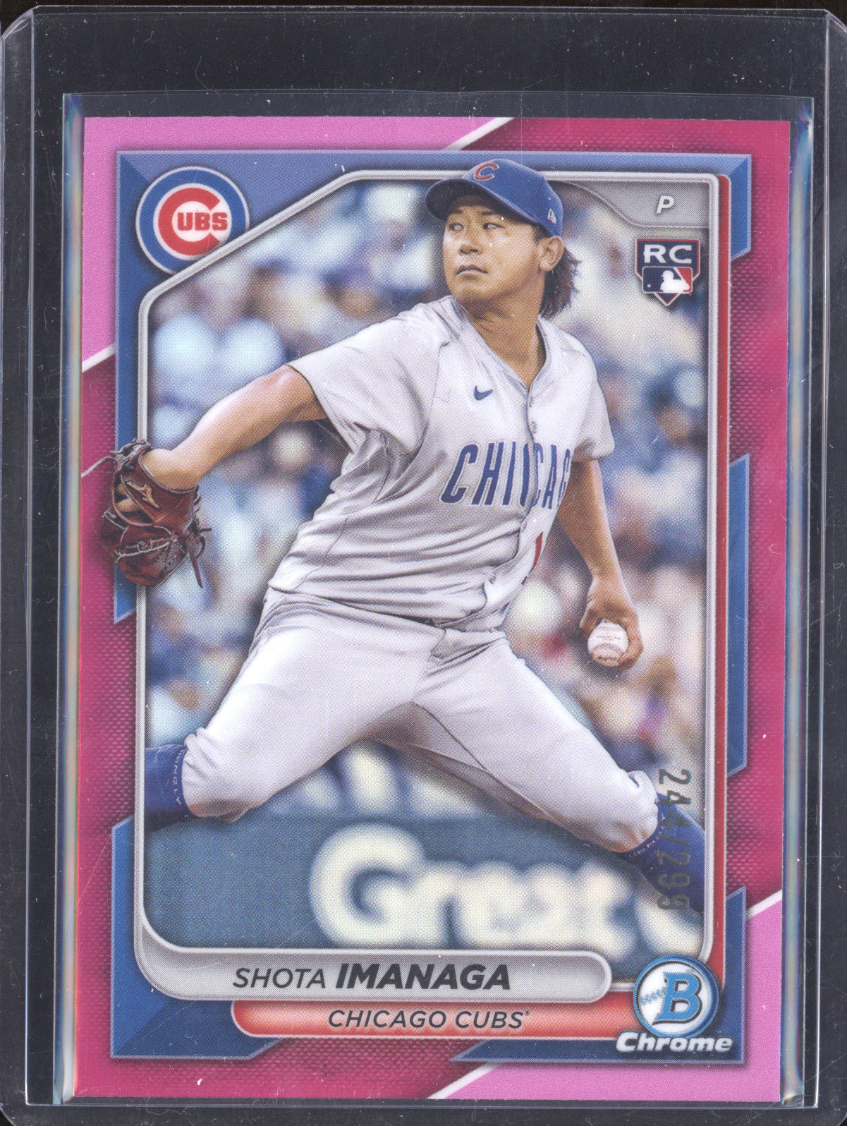 Shota Imanaga 2024 Bowman Chrome 41 Fuchsia Refractor RC 244/299