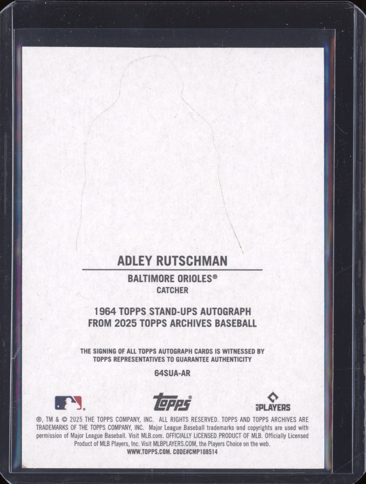 Adley Rutschman 2025 Topps Archives 64SUA-AR Stand-Ups Auto