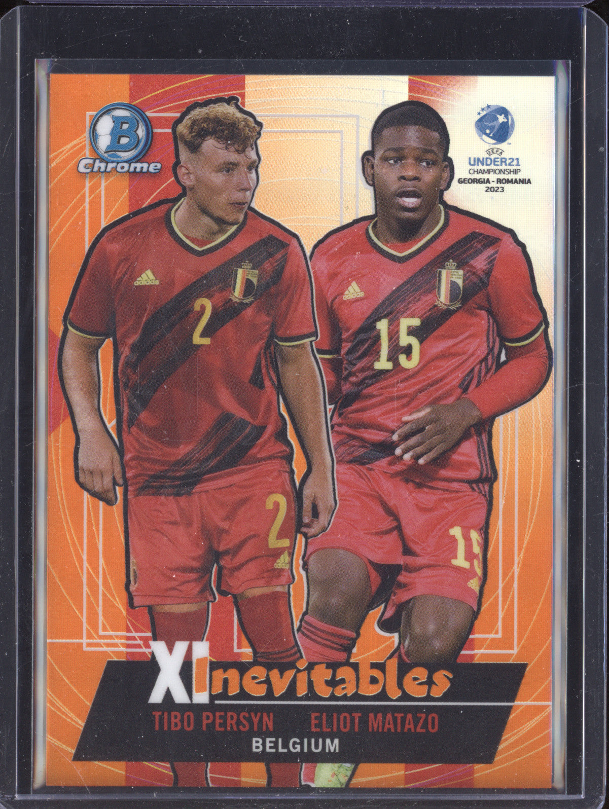 Persyn Matazo 2022 Bowman Chrome Under 21 Euro XI-19 Xinevitables Orange 2/25