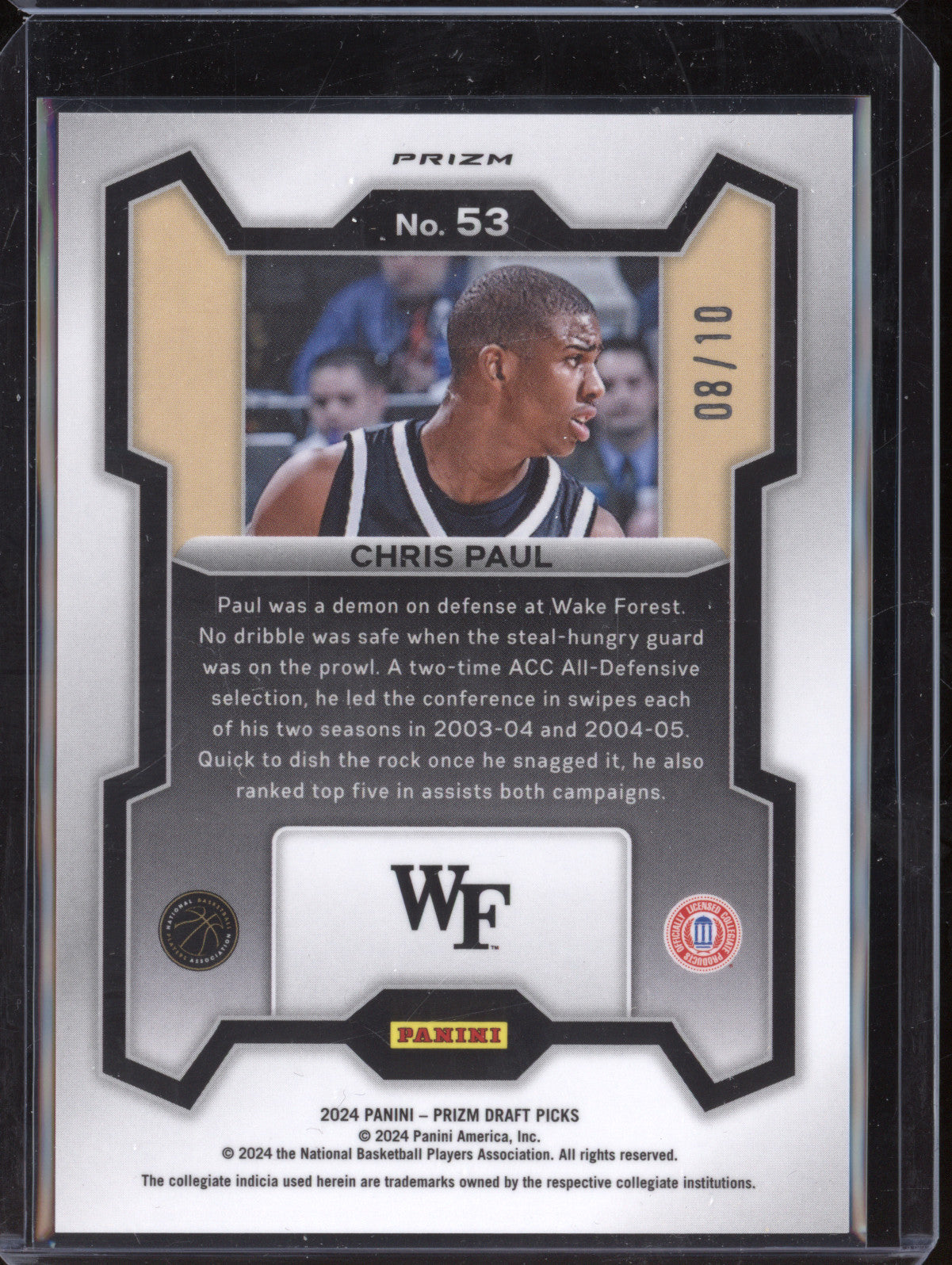 Chris Paul 2024 Panini Prizm Draft Picks 53 Gold 8/10