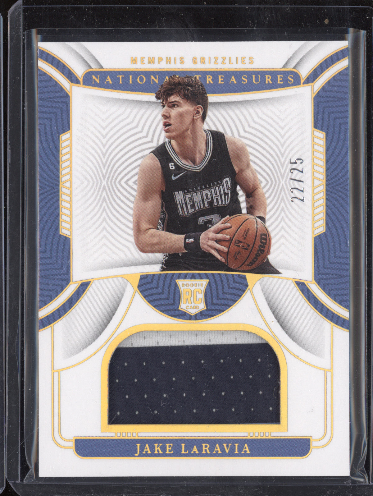Jake LaRavia 2022-23 Panini NT RMR-LAR Rookie Materials Prime RC 22/25