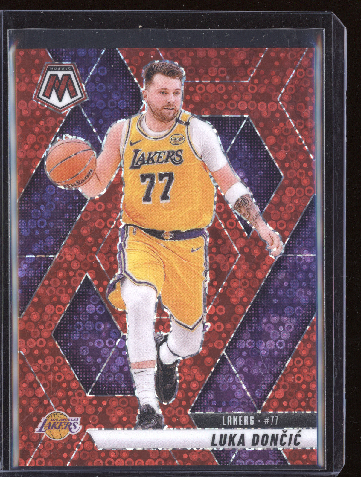 Luka Doncic 2024-25 Panini Mosaic 100 Fastbreak Red Mosaic 12/99