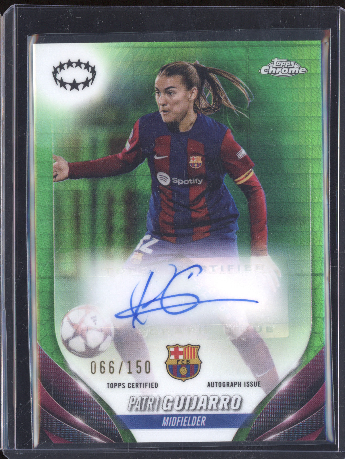 Patri Guijarro 2023-24 Topps Chrome A-PG Green Geometric Refractor Auto 66/150