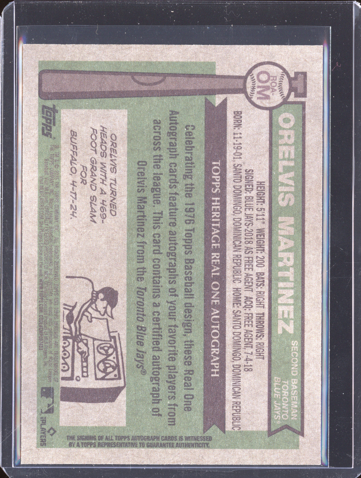 Orelvis Martinez 2025 Topps Heritage ROA-OM Real One RC Auto