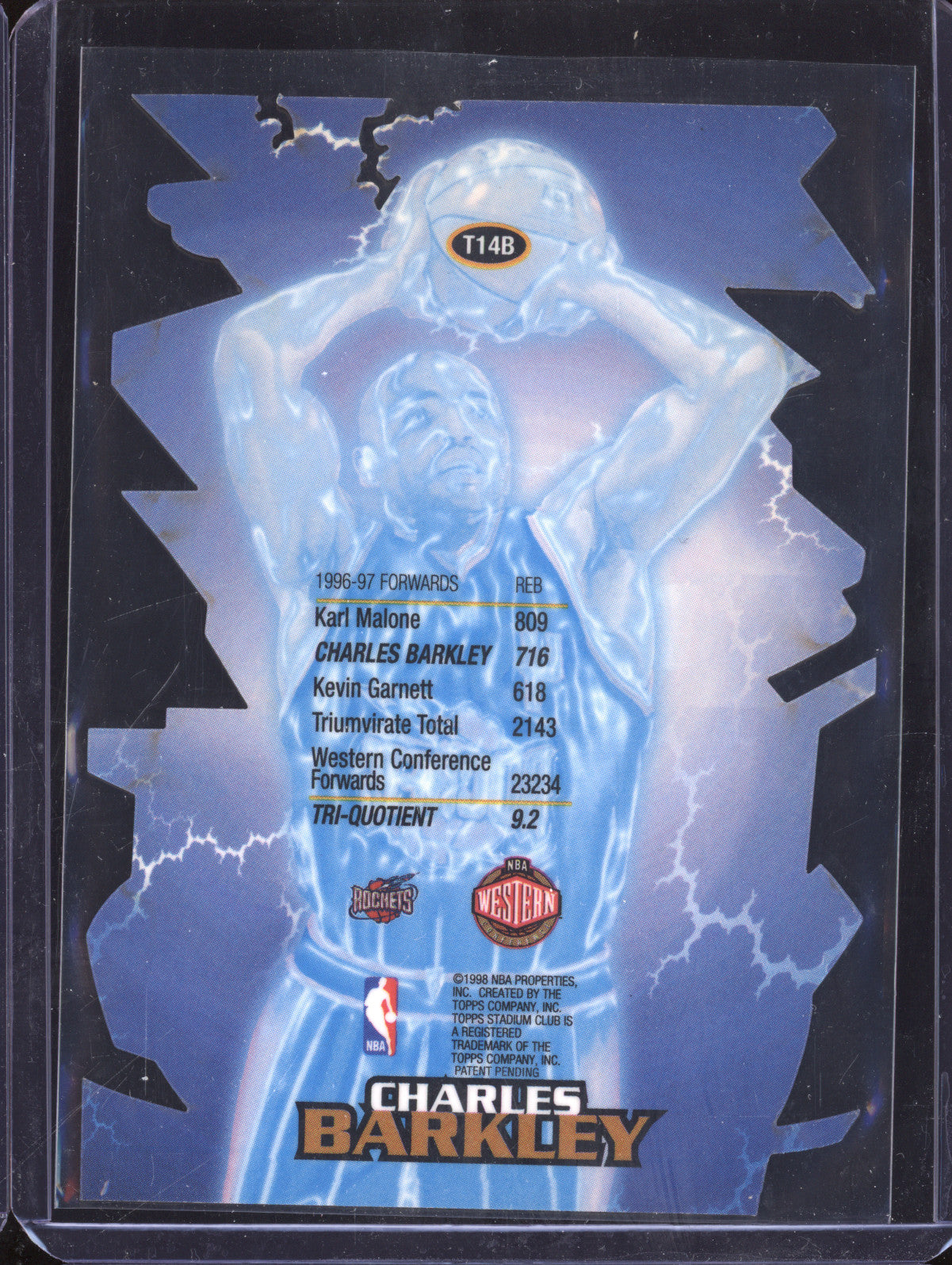 Charles Barkley 1997-98 Topps Stadium Club Triumvirate T14B