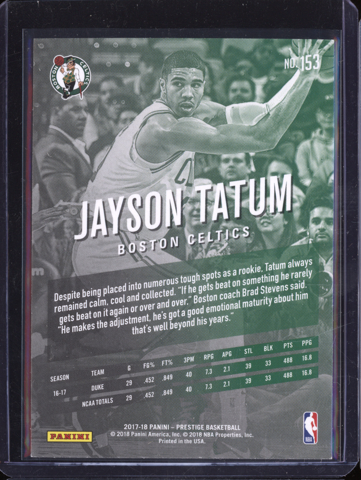 Jayson Tatum 2017-18 Panini Prestige 153 RC