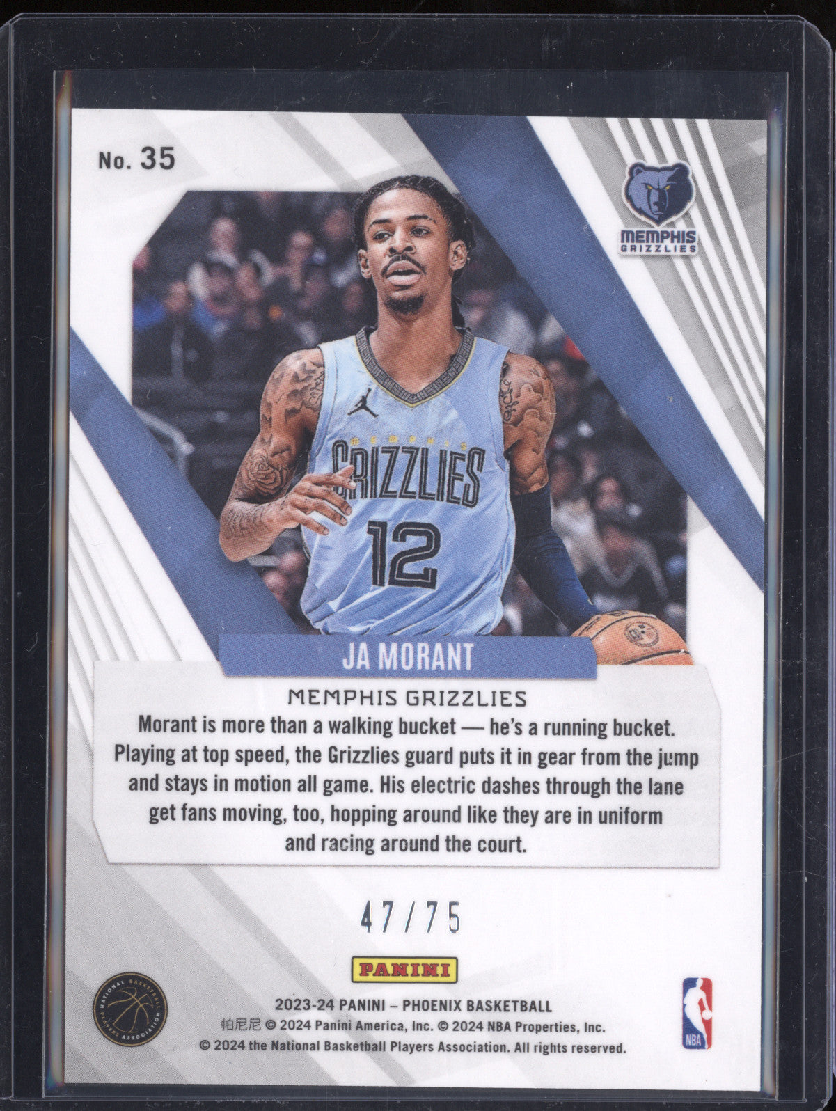 Ja Morant 2023-24 Panini Phoenix 35 Lava 47/75