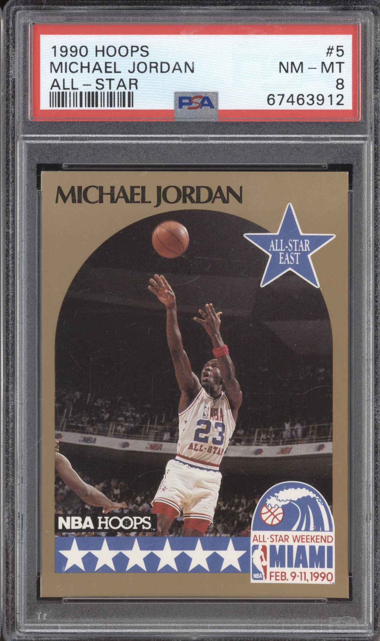 1990 Hoops 5 Michael Jordan PSA 8