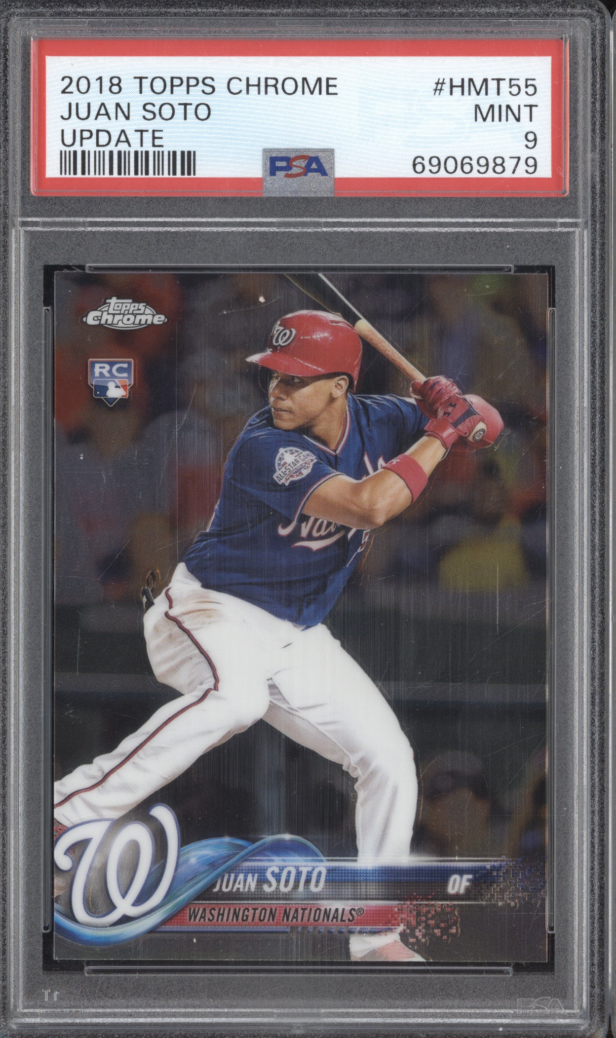 Juan Soto 2018 Topps Chrome HMT55 Update RC PSA 9