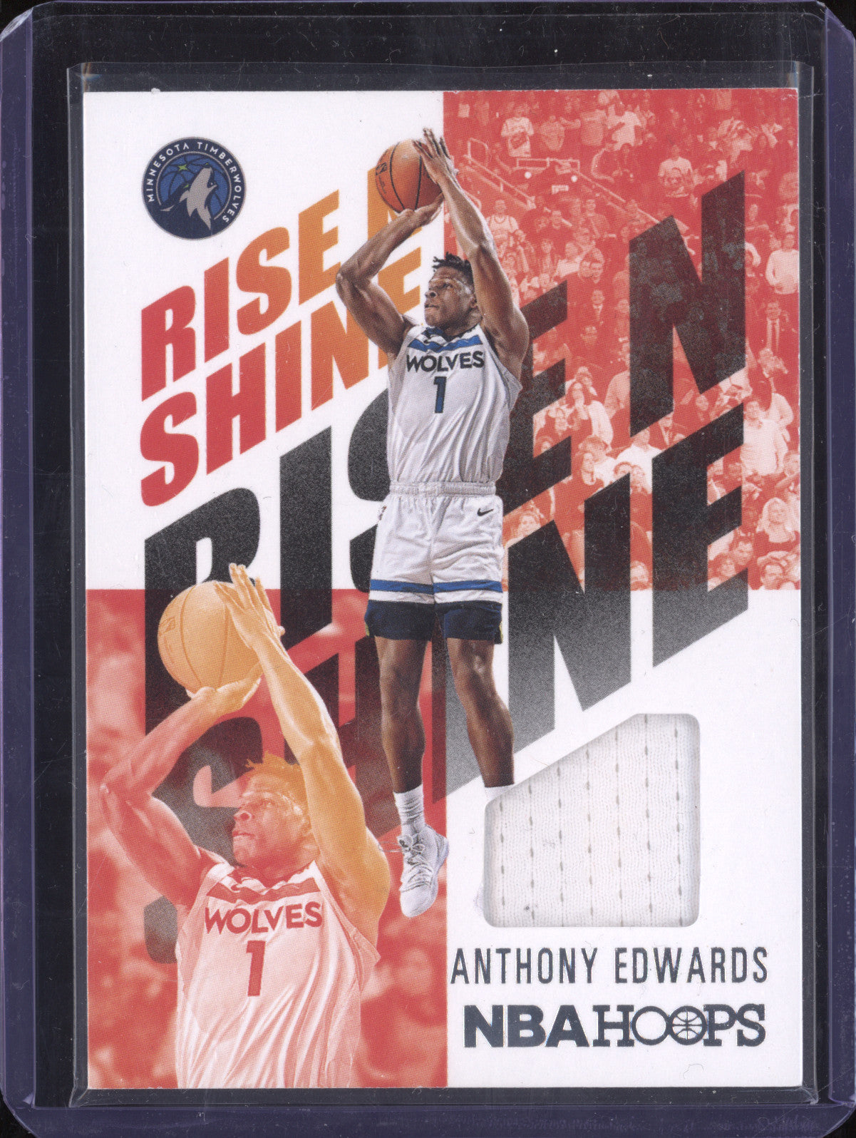 Anthony Edwards 2020-21 Panini Hoops RNS-AED Rise N Shine Jersey RC