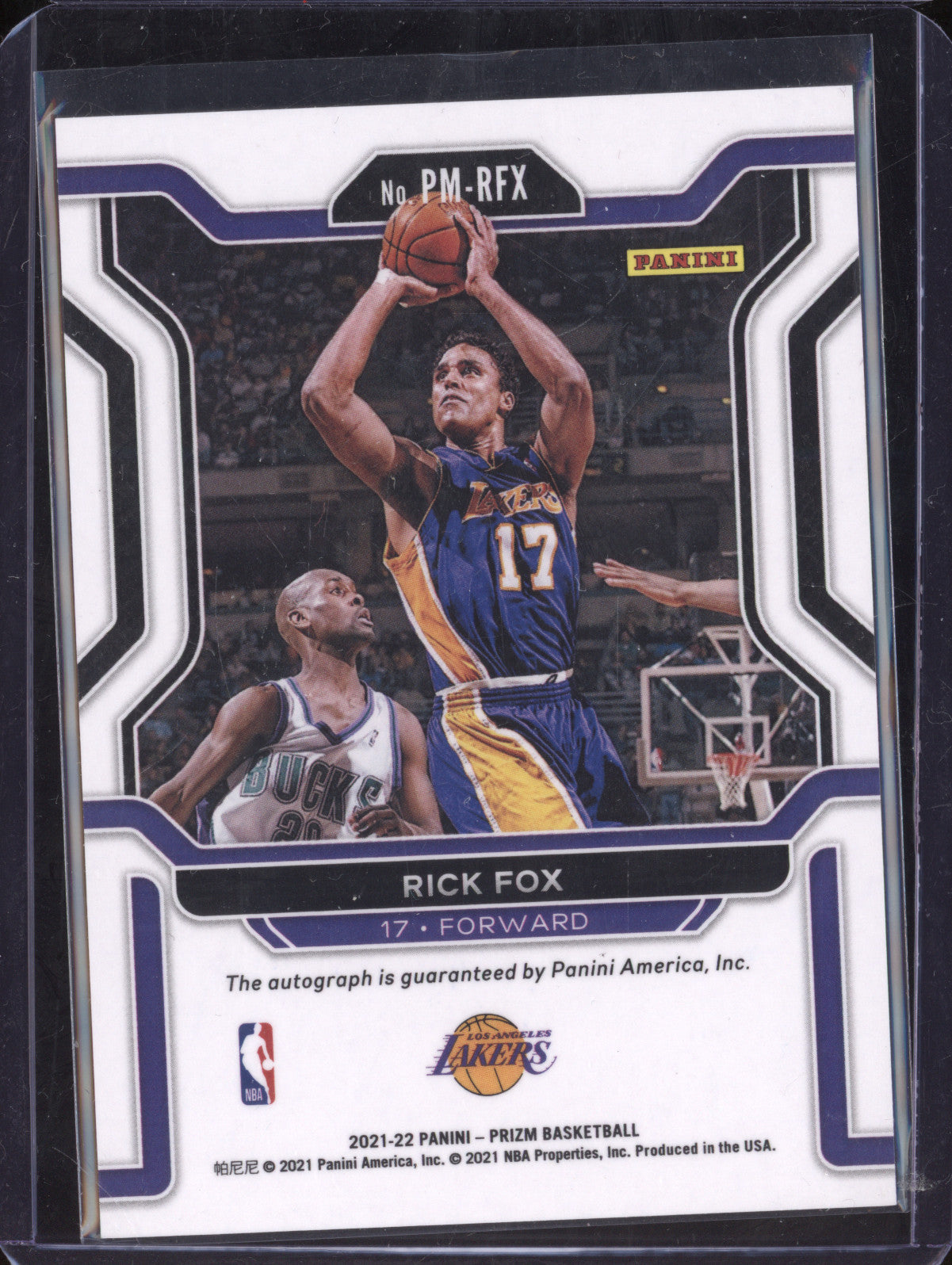 Rick Fox 2021-22 Panini Prizm PM-RFX Penmanship Auto