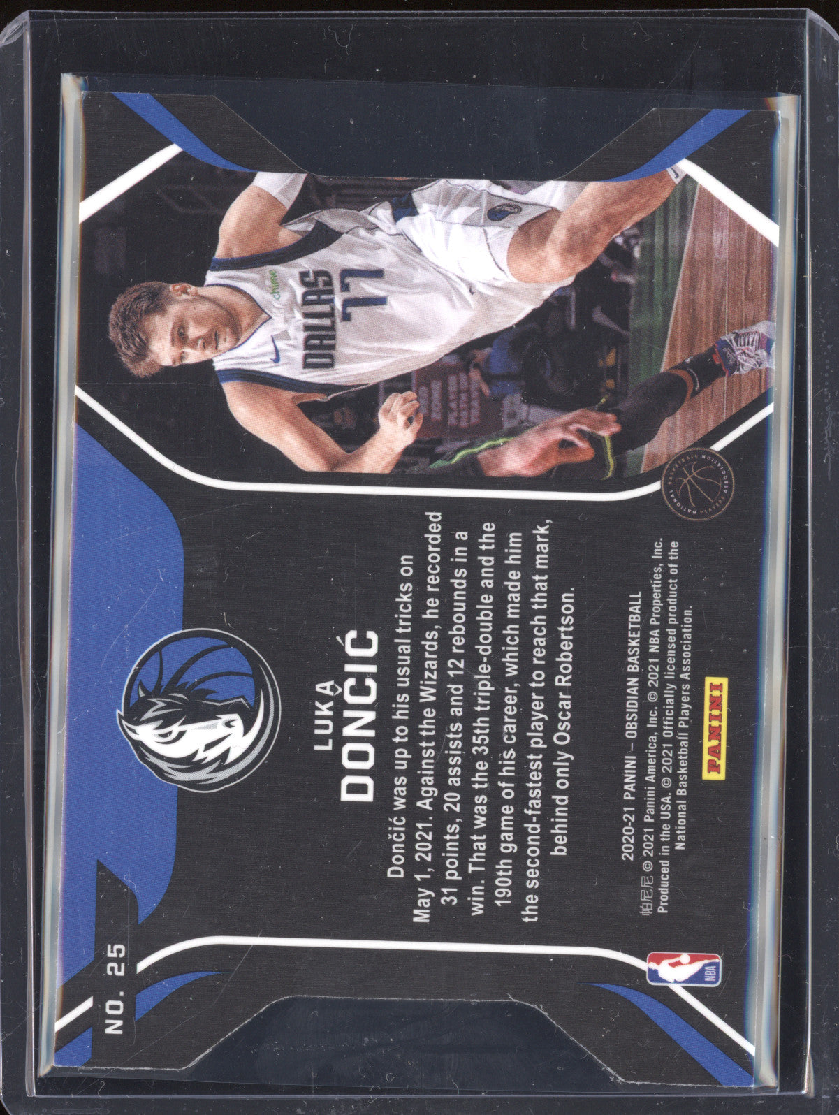 Luka Doncic 2020-21 Panini Obsidian 25 Pitch Black Red Flood