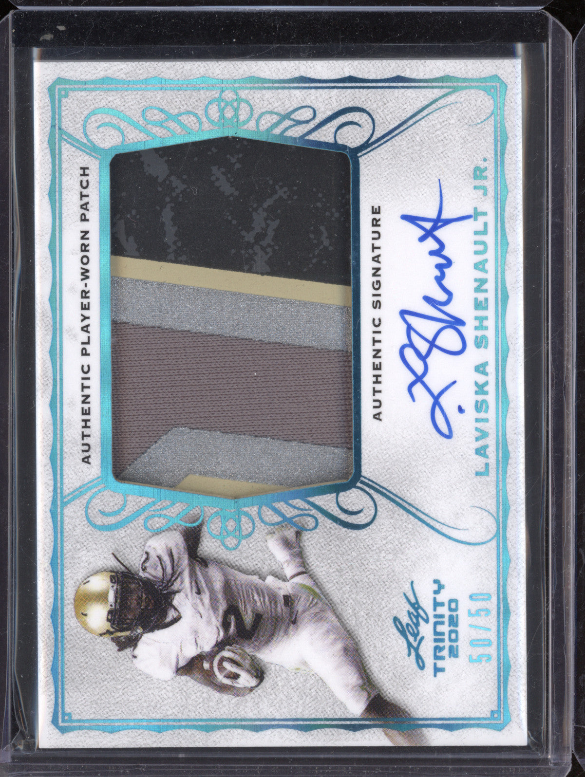 Laviska Shenault Jr 2020 Leaf Trinity PA-LSJ Spectrum Platinum HoloFoil Auto /50