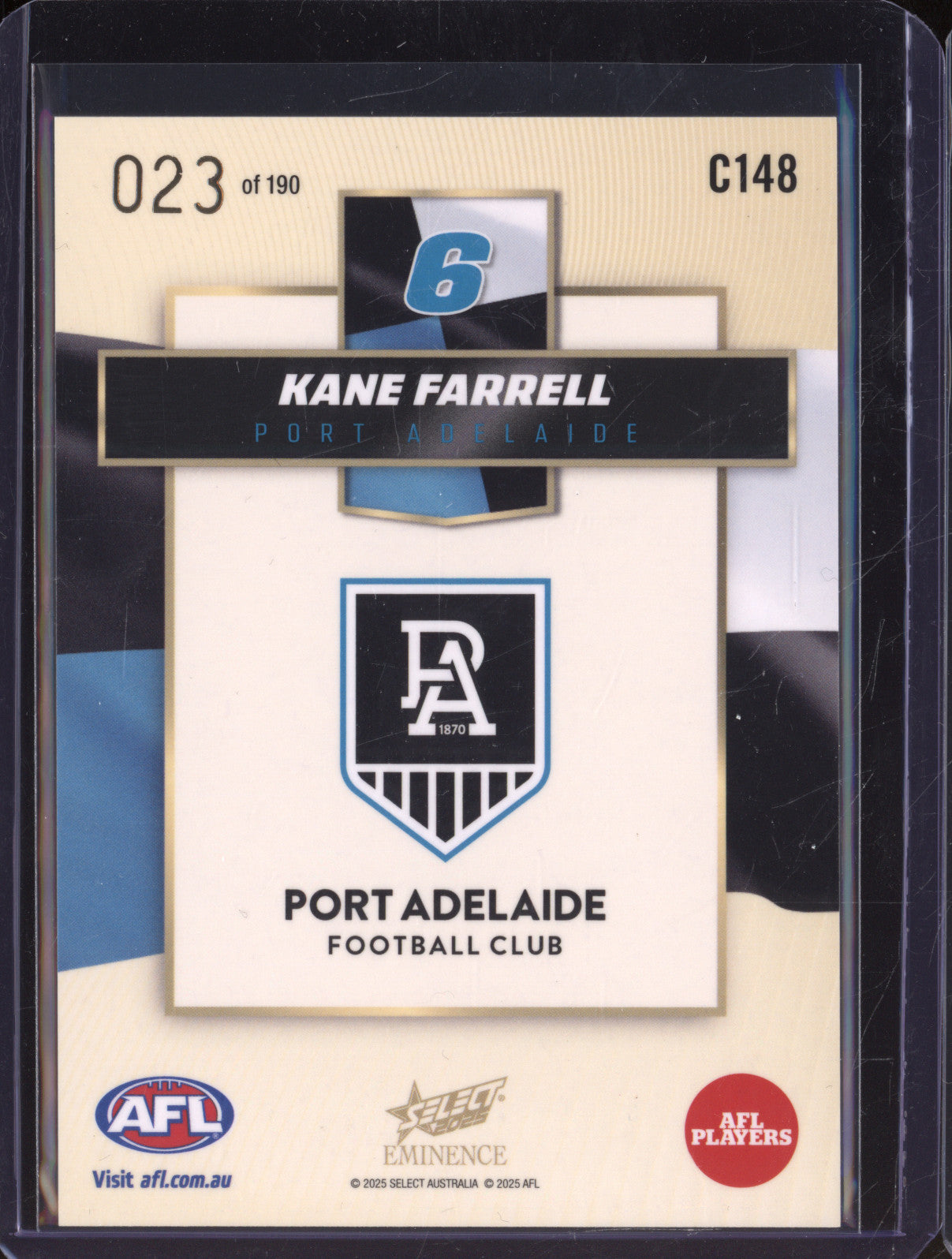 2025 AFL Select Eminence Colours C148 Kane Farrell 023/190