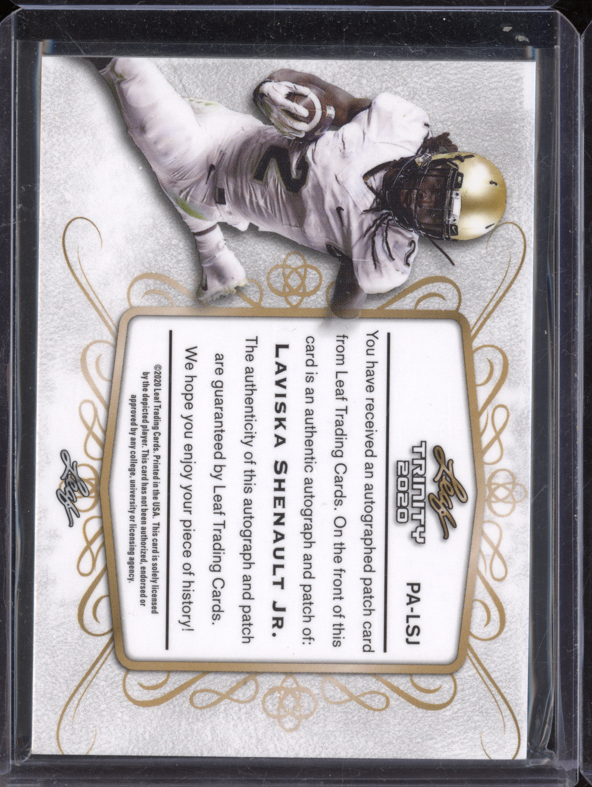 Laviska Shenault Jr 2020 Leaf Trinity PA-LSJ Spectrum Platinum HoloFoil Auto /50