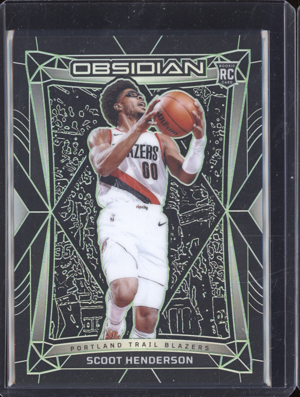 Scoot Henderson 2023-24 Panini Obsidian 2 Green Electric Etch RC 6/25