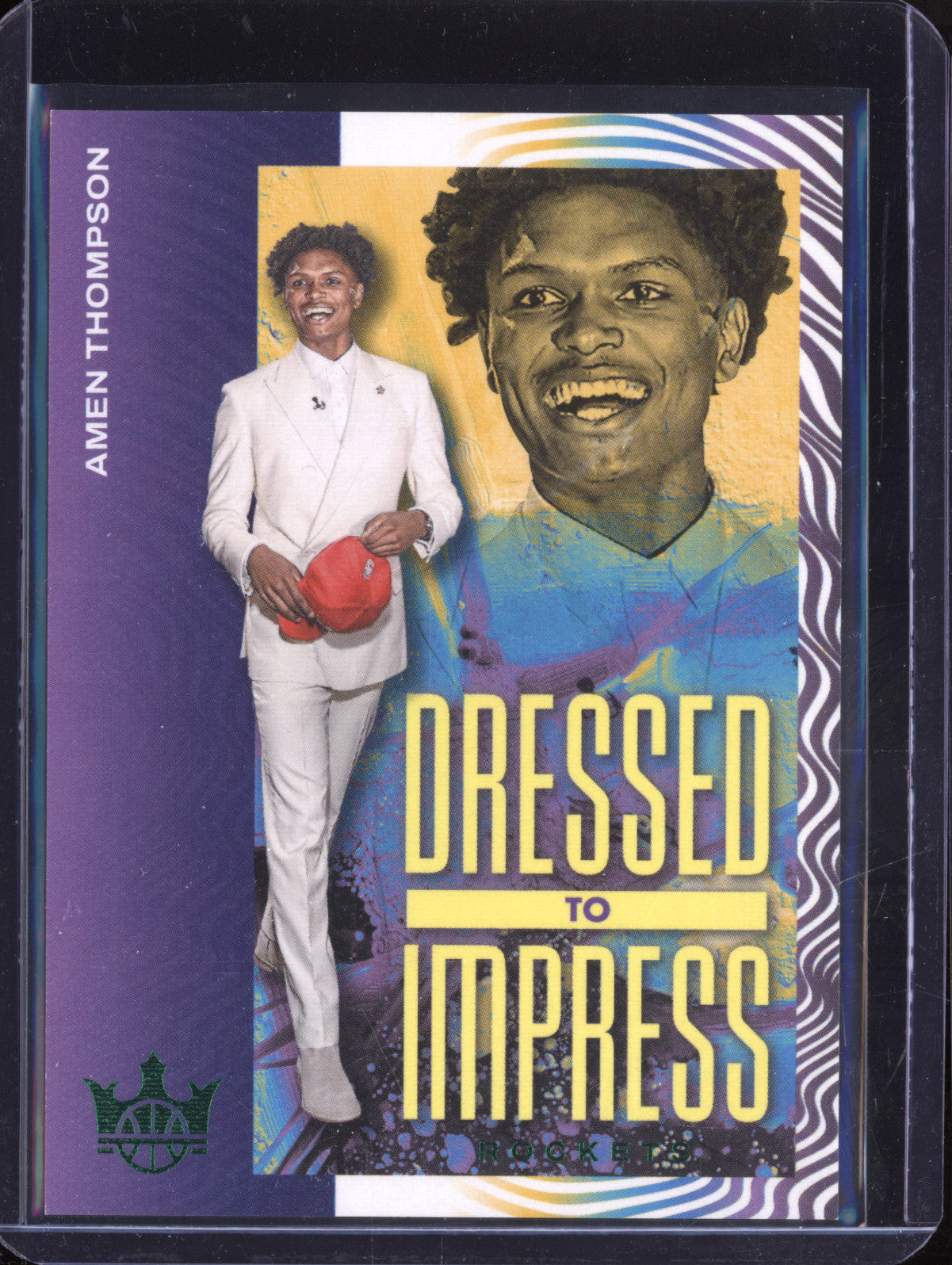 Amen Thompson 2023-24 Panini Court Kings 8 Dressed to Impress Jade 18/25