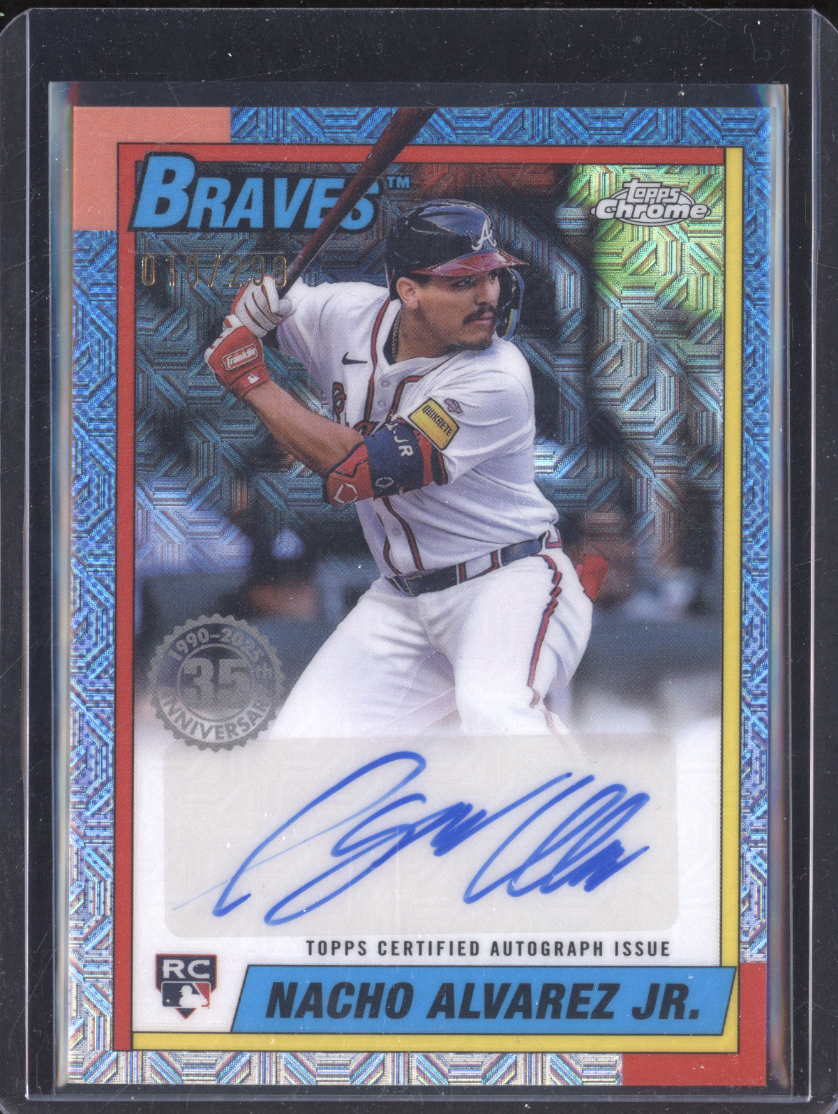 Nacho Alvarez Jr 2024 Topps Archives 90CA-NAJ 1990 Topps Chrome Auto 10/299