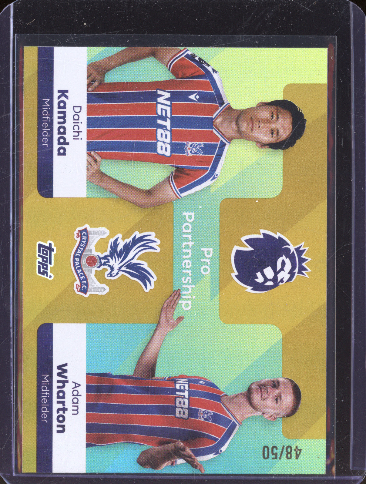 Kamada Wharton 2025-26 Topps Premier League 368 Pro Partnership Gold 48/50