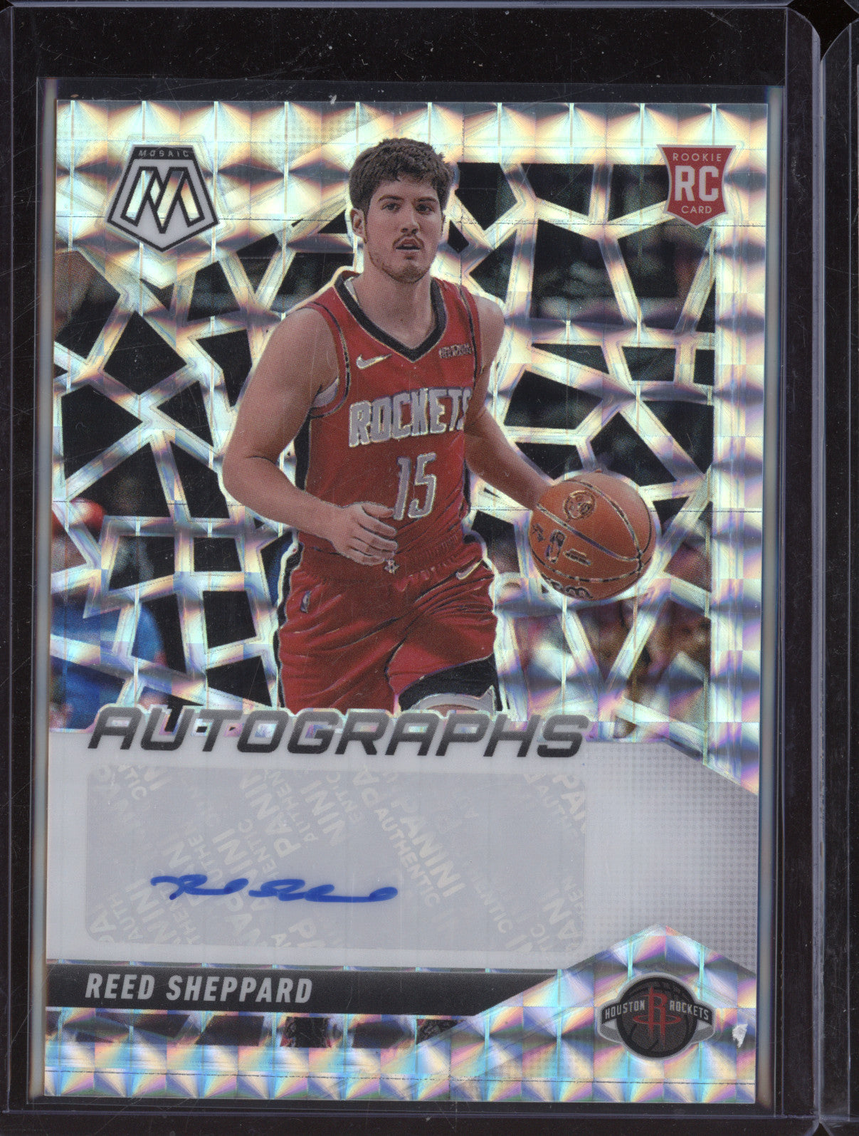 Reed Sheppard 2024-25 Panini Mosaic RAM-SHP Mosaic Autographs RC