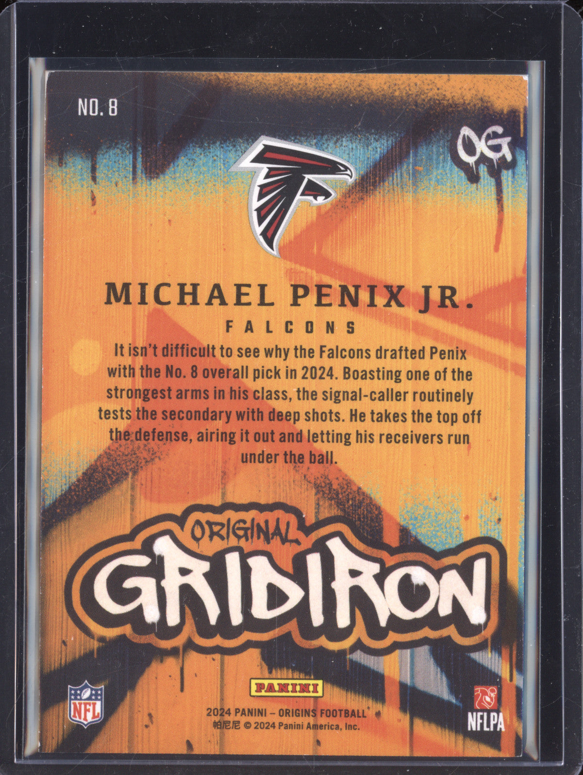 Michael Penix Jr 2024 Panini Origins 8 Original Gridion RC