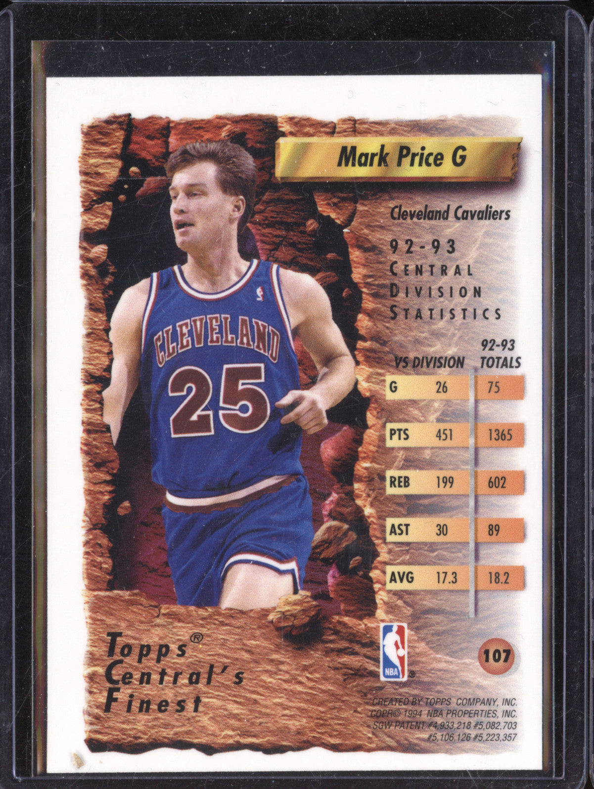 Mark Price 1993-94 Topps Finest 107 Refractor