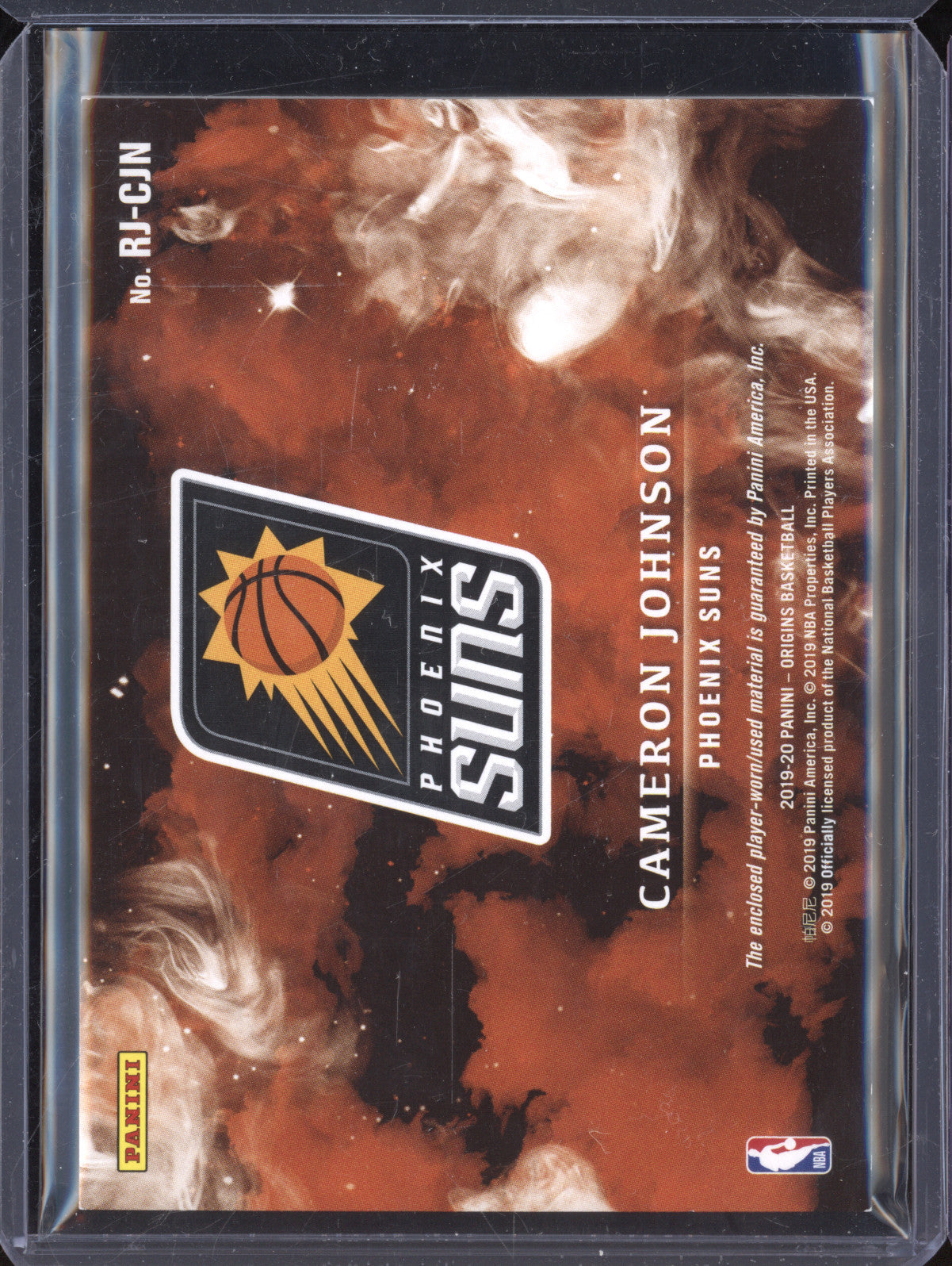 Cameron Johnson 2019-20 Panini Origins RJ-CJN Rookie Jumbo Patch Turquoise /25