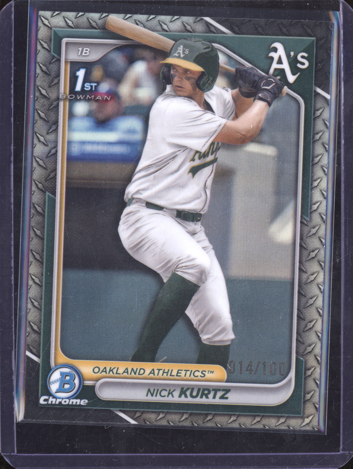 Nick Kurtz 2024 Bowman Draft BDC-56 Steel Metal Refractor RC 14/100