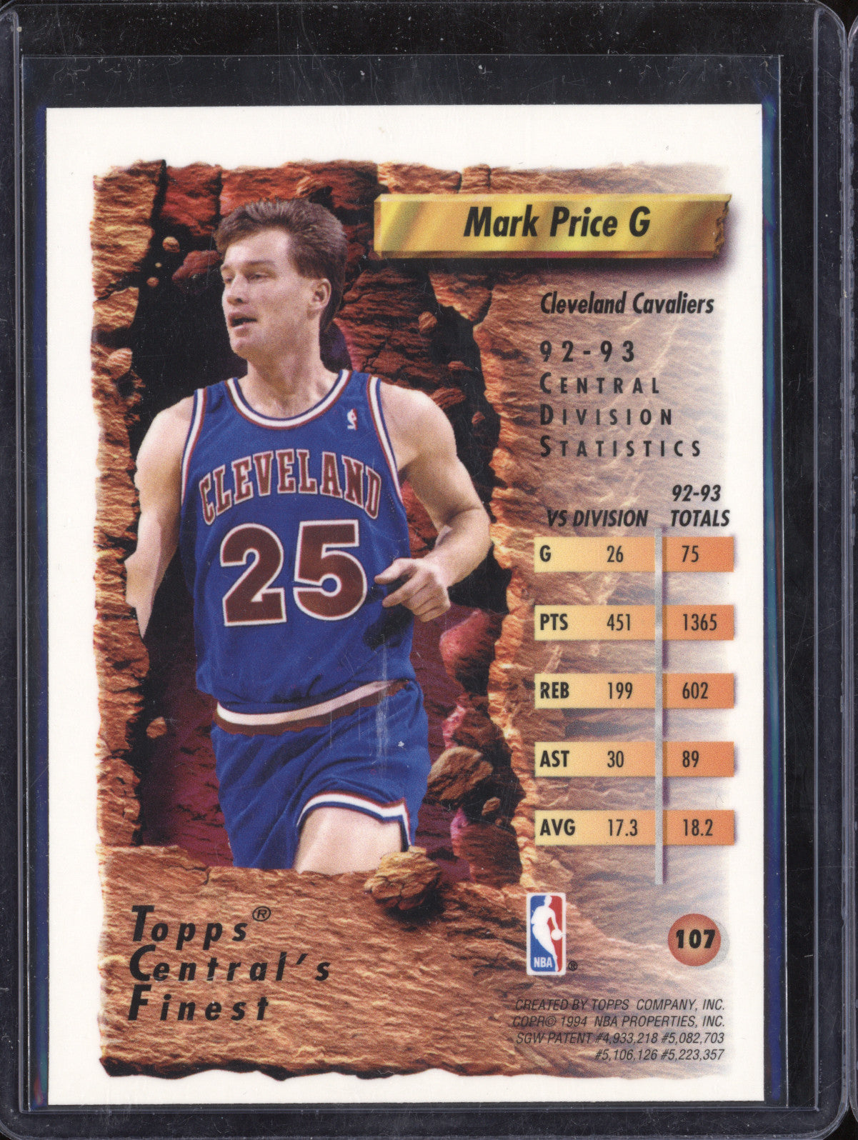Mark Price 1993-94 Topps Finest 107 Refractor