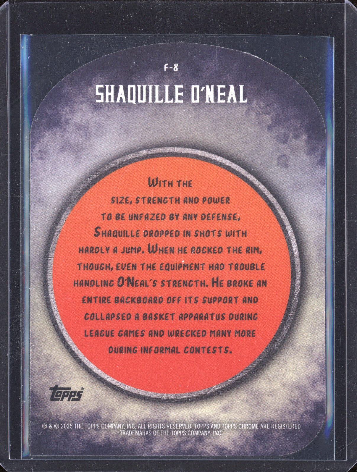 Shaquille O'Neal 2024-25 Topps Finest F-8 Finishers Red Black Geometric 20/25