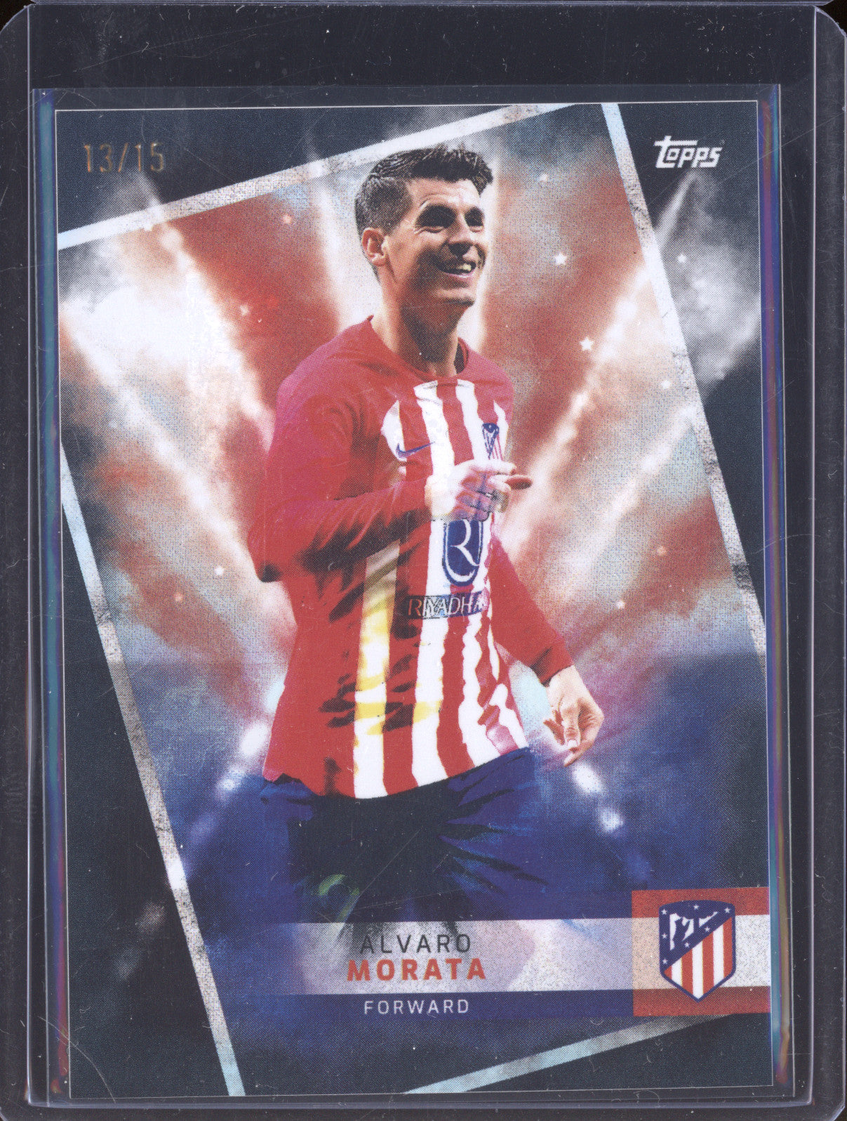 Alvaro Morata 2023-24 Topps Athletico de Madrid Team Set 39 Black Refractor /15