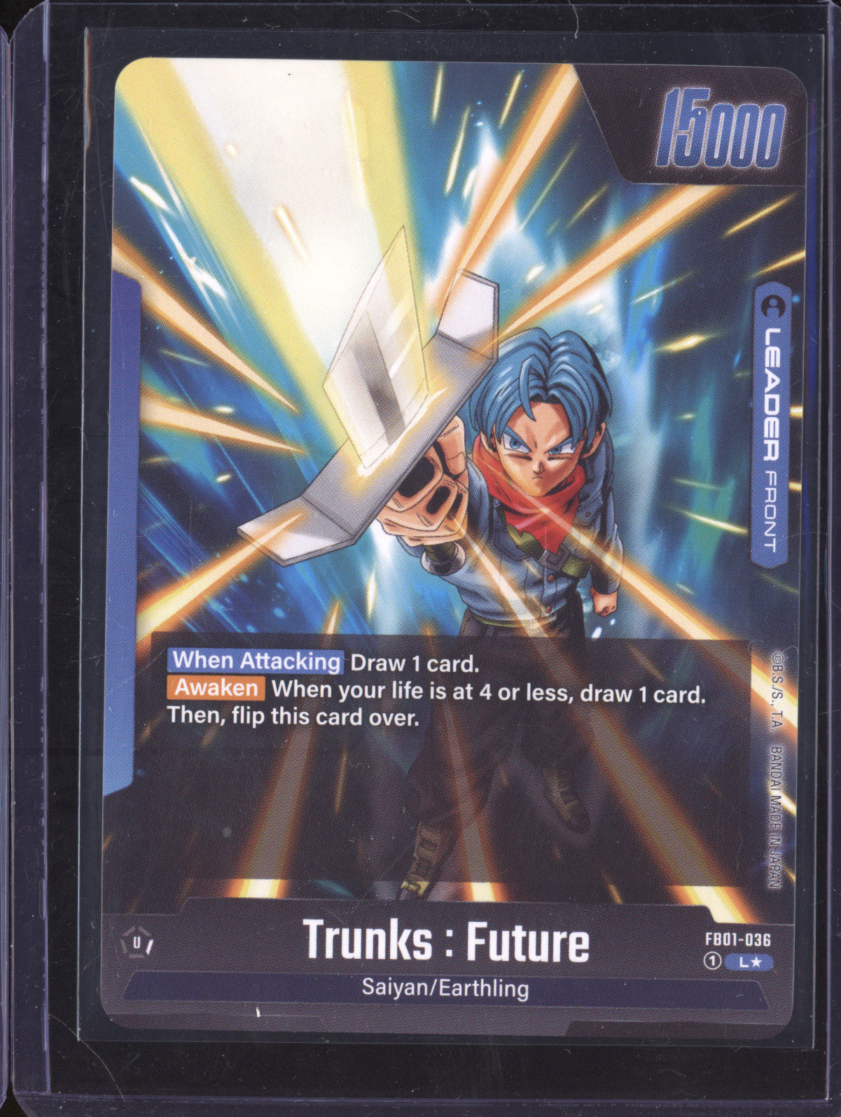 Trunks : Future 2024 Dragon Ball Super Awakened Pulse FB01-036 Leader Alt Art