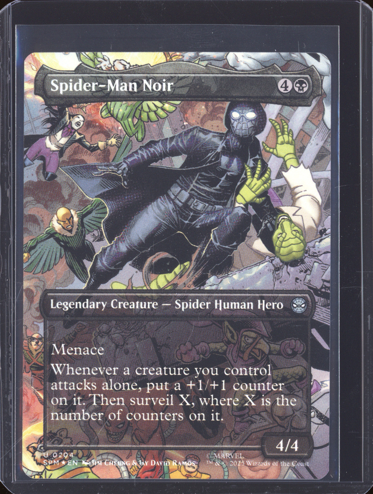 2025 Magic The Gathering Marvel Spider-Man U 204 Spider-Man Noir Foil Borderless