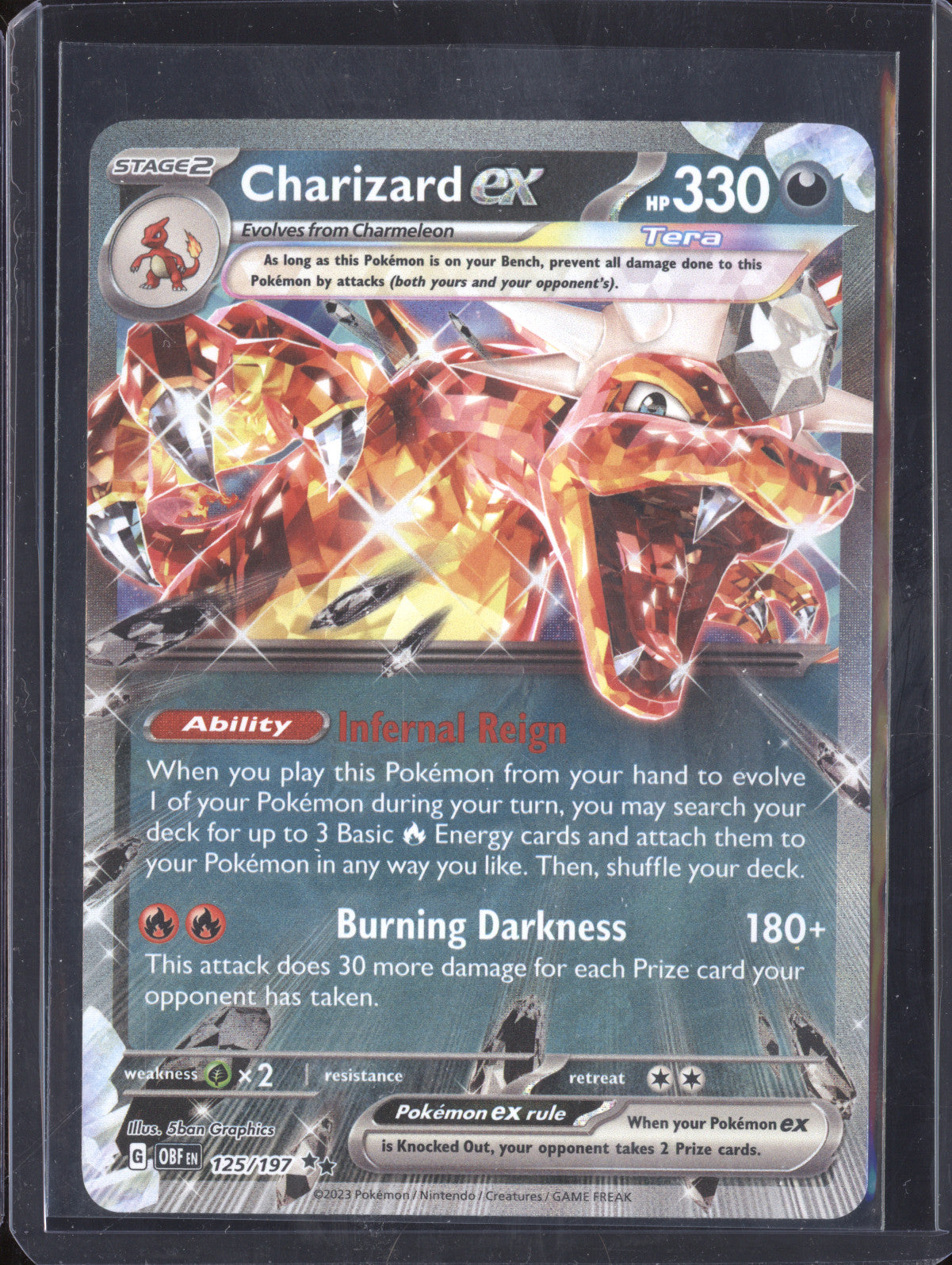 Charizard ex 2023 Pokemon Obsidian Flames 125/197 Double Rare